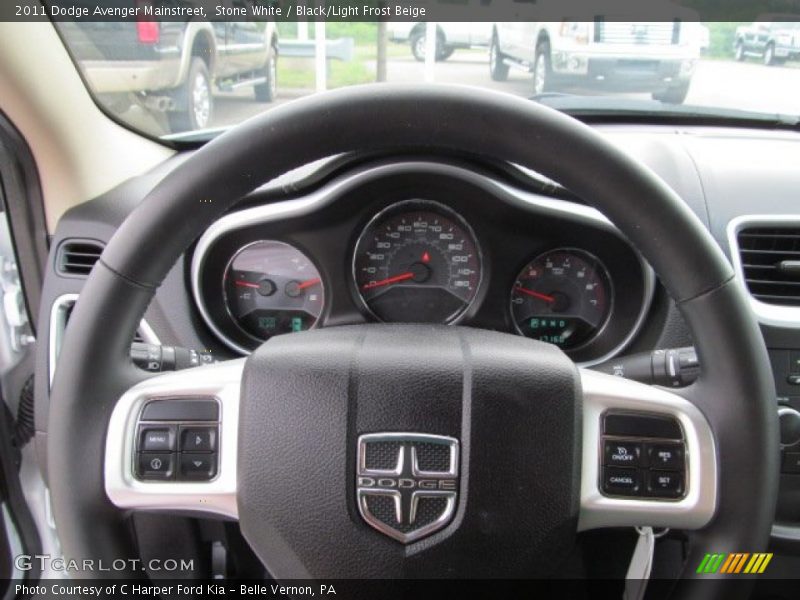 Stone White / Black/Light Frost Beige 2011 Dodge Avenger Mainstreet