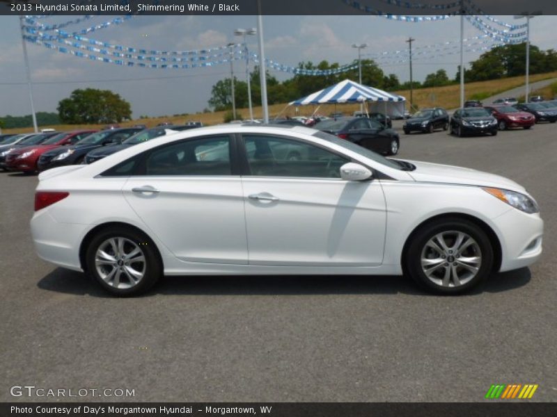 Shimmering White / Black 2013 Hyundai Sonata Limited