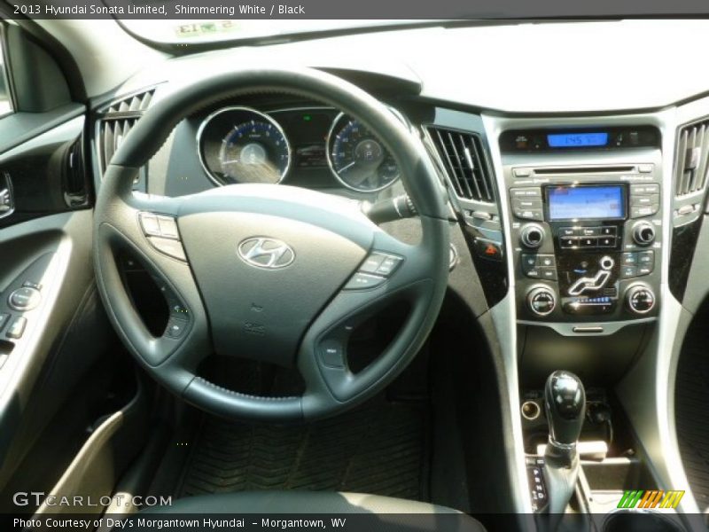 Shimmering White / Black 2013 Hyundai Sonata Limited