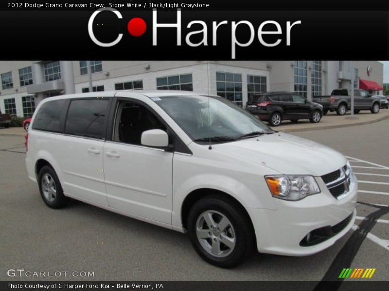Stone White / Black/Light Graystone 2012 Dodge Grand Caravan Crew