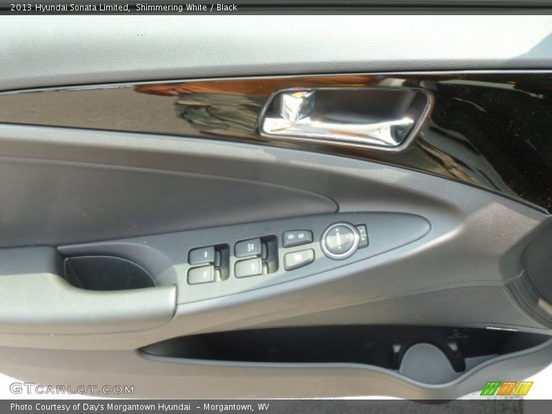 Shimmering White / Black 2013 Hyundai Sonata Limited