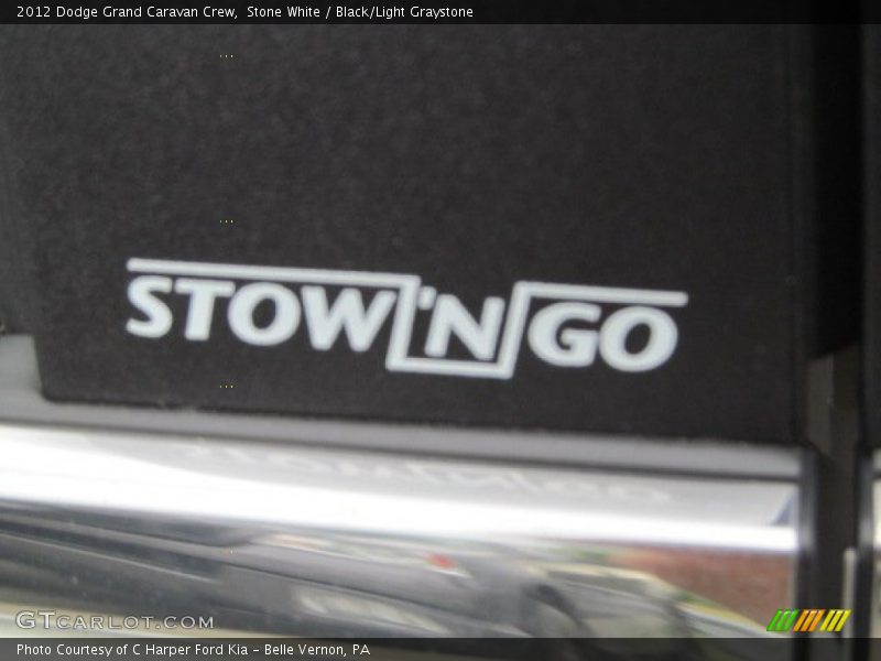 Stone White / Black/Light Graystone 2012 Dodge Grand Caravan Crew