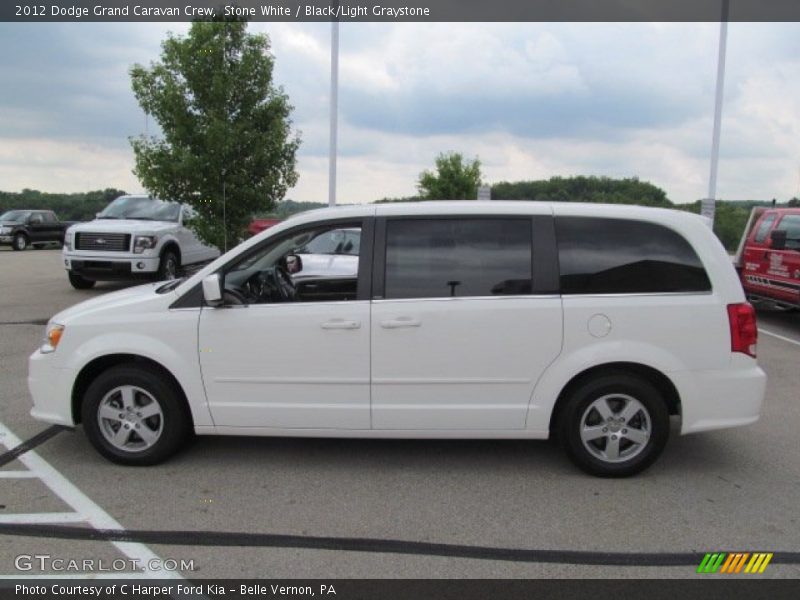 Stone White / Black/Light Graystone 2012 Dodge Grand Caravan Crew
