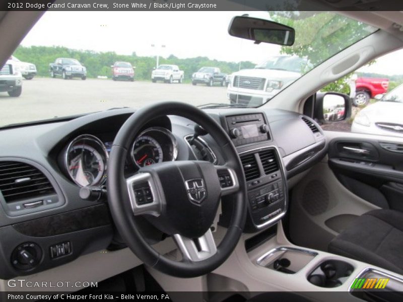 Stone White / Black/Light Graystone 2012 Dodge Grand Caravan Crew