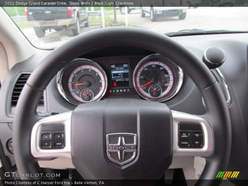 Stone White / Black/Light Graystone 2012 Dodge Grand Caravan Crew