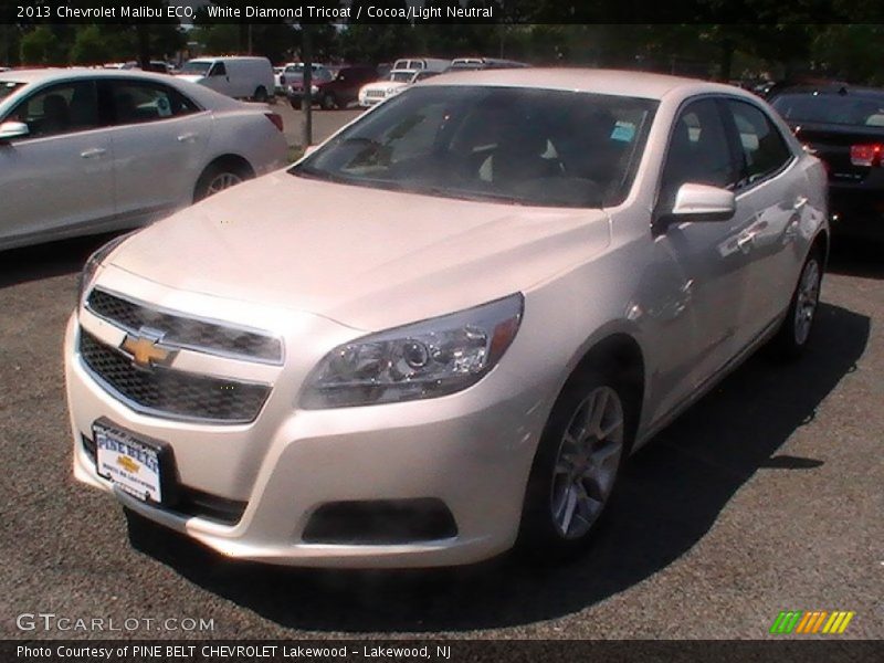 White Diamond Tricoat / Cocoa/Light Neutral 2013 Chevrolet Malibu ECO