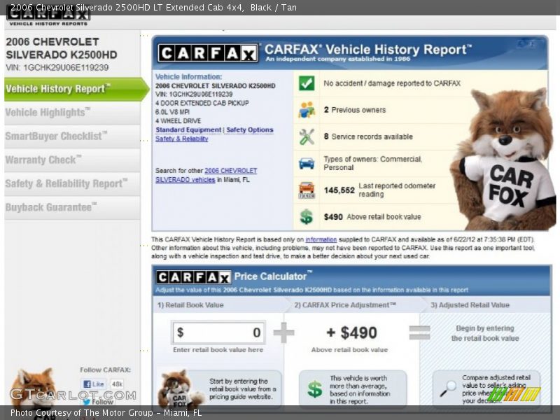 Black / Tan 2006 Chevrolet Silverado 2500HD LT Extended Cab 4x4