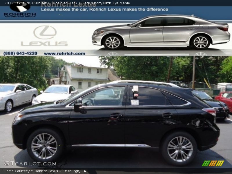 Obsidian Black / Black/Ebony Birds Eye Maple 2013 Lexus RX 450h AWD