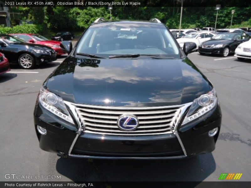 Obsidian Black / Black/Ebony Birds Eye Maple 2013 Lexus RX 450h AWD