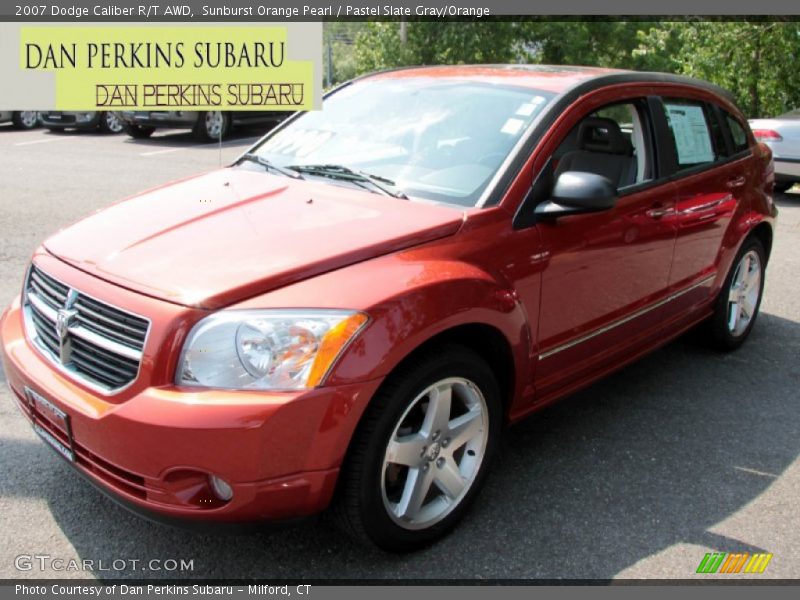 Sunburst Orange Pearl / Pastel Slate Gray/Orange 2007 Dodge Caliber R/T AWD