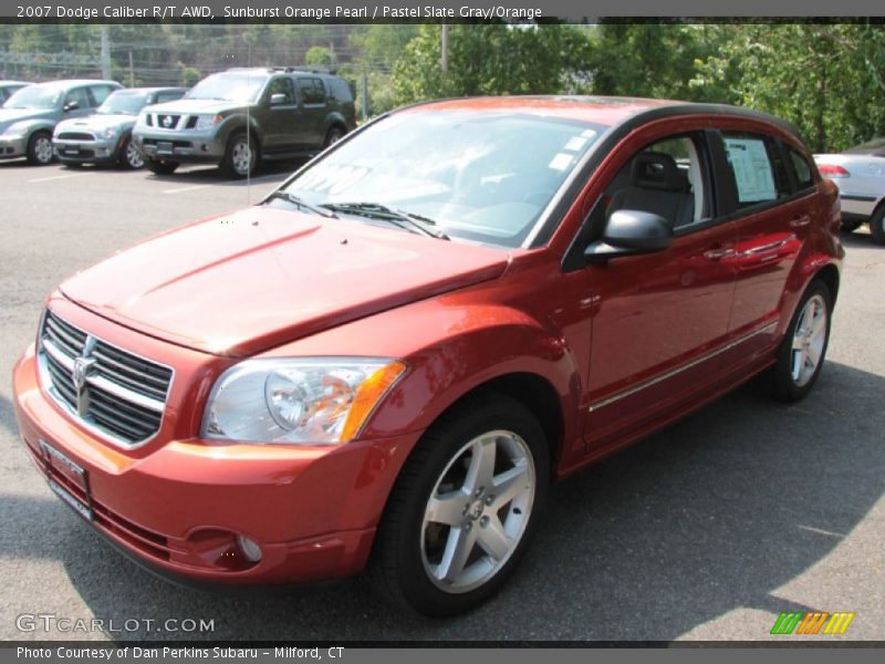 Sunburst Orange Pearl / Pastel Slate Gray/Orange 2007 Dodge Caliber R/T AWD