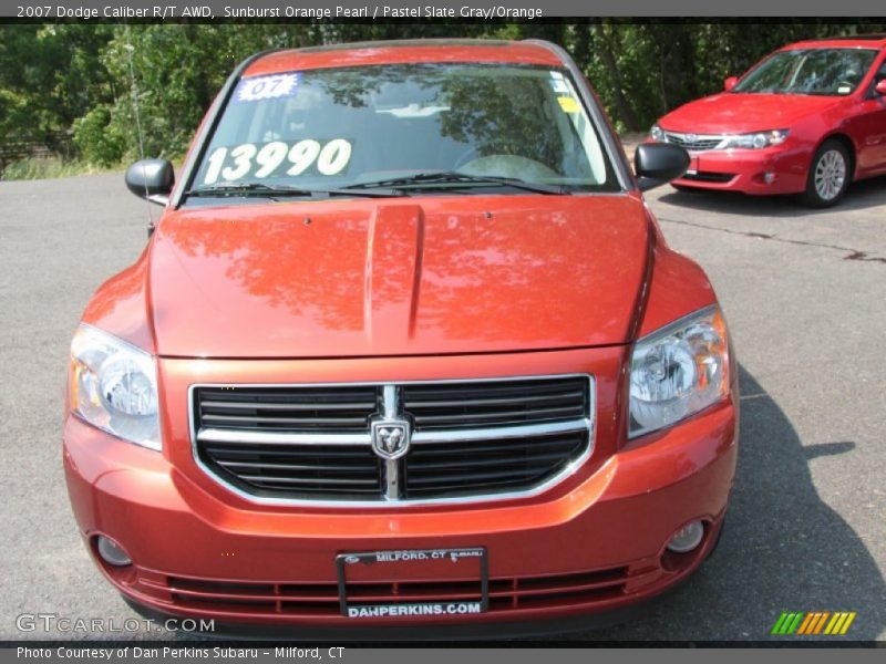 Sunburst Orange Pearl / Pastel Slate Gray/Orange 2007 Dodge Caliber R/T AWD