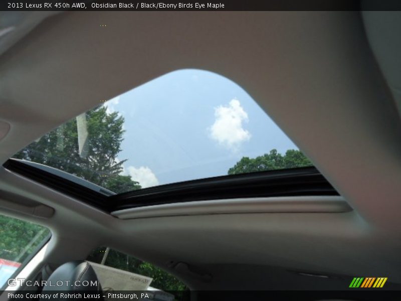 Obsidian Black / Black/Ebony Birds Eye Maple 2013 Lexus RX 450h AWD