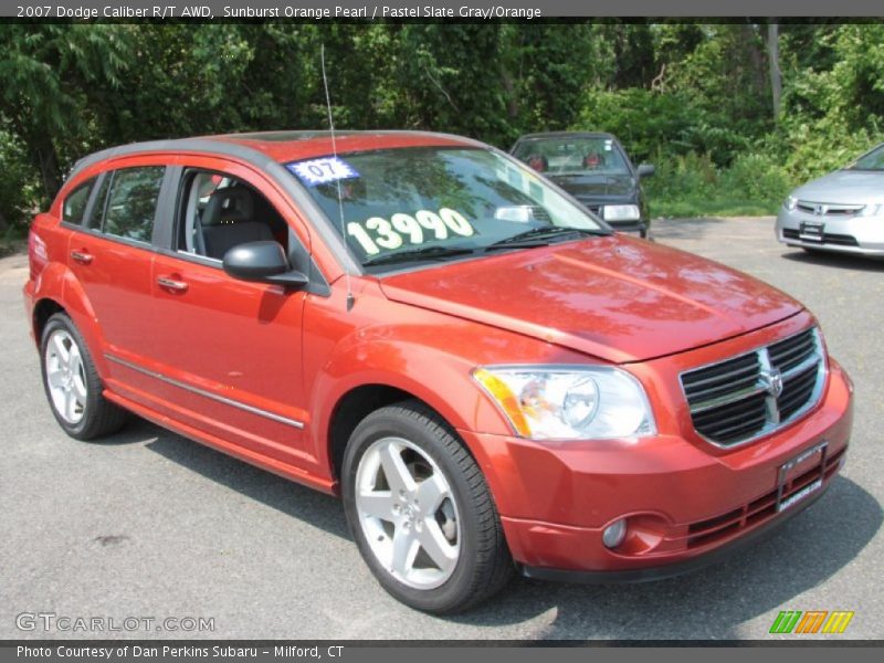 Sunburst Orange Pearl / Pastel Slate Gray/Orange 2007 Dodge Caliber R/T AWD
