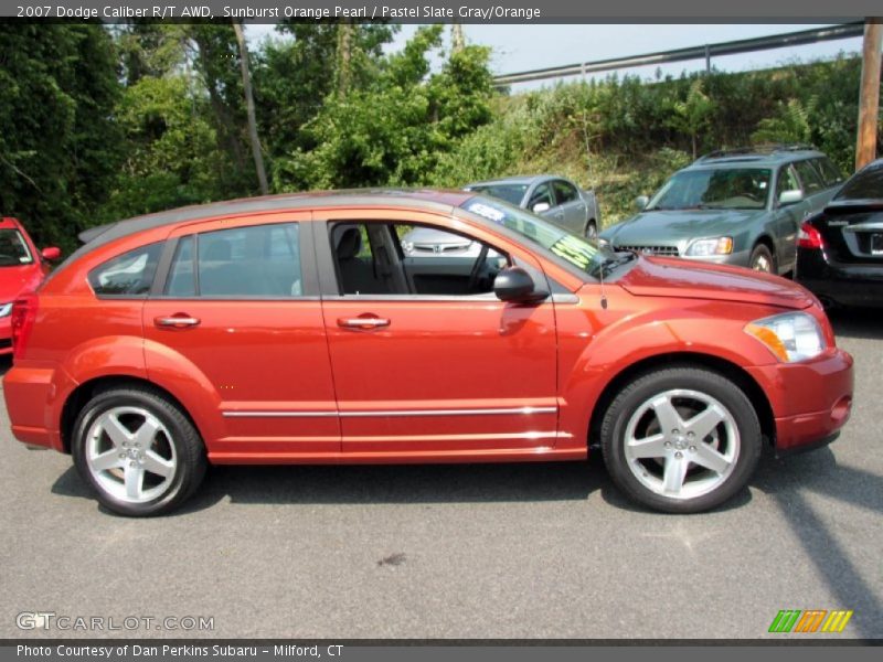 Sunburst Orange Pearl / Pastel Slate Gray/Orange 2007 Dodge Caliber R/T AWD