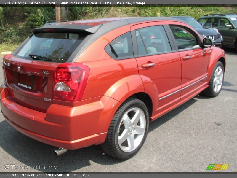 Sunburst Orange Pearl / Pastel Slate Gray/Orange 2007 Dodge Caliber R/T AWD