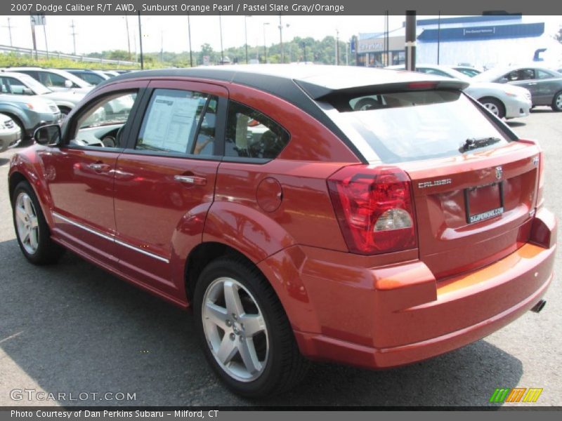 Sunburst Orange Pearl / Pastel Slate Gray/Orange 2007 Dodge Caliber R/T AWD