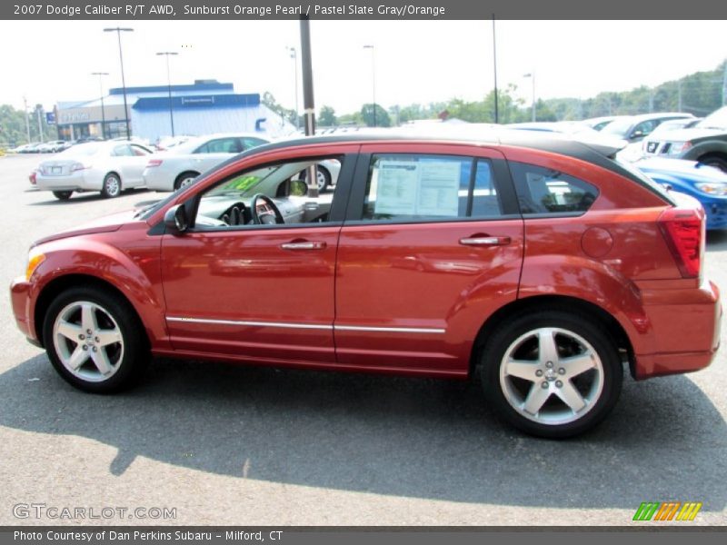 Sunburst Orange Pearl / Pastel Slate Gray/Orange 2007 Dodge Caliber R/T AWD