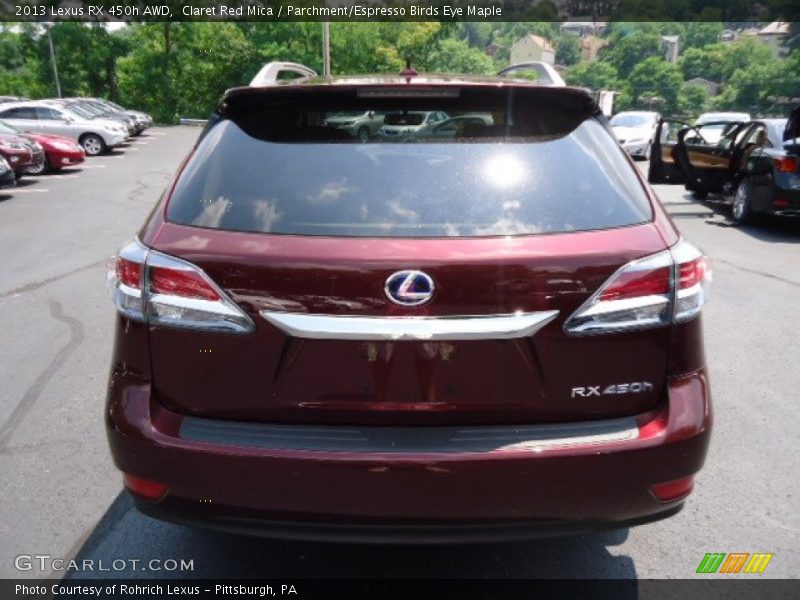 Claret Red Mica / Parchment/Espresso Birds Eye Maple 2013 Lexus RX 450h AWD