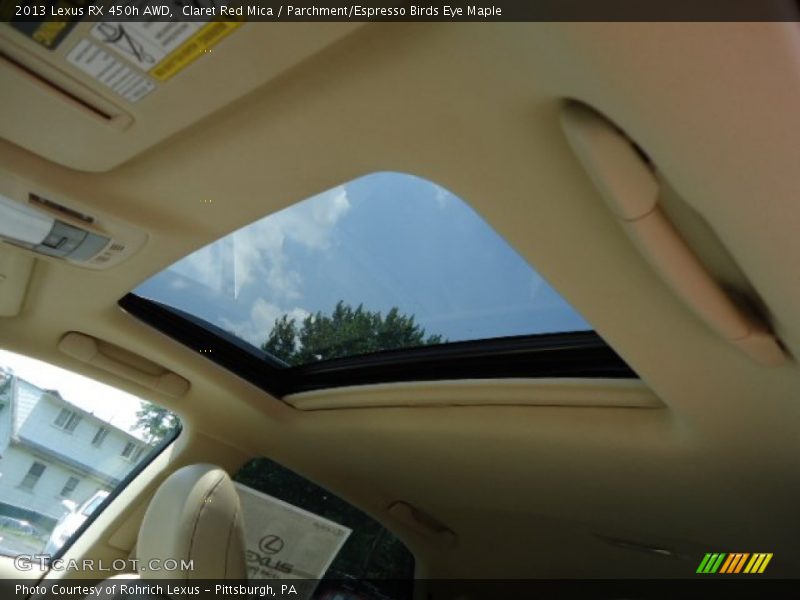 Claret Red Mica / Parchment/Espresso Birds Eye Maple 2013 Lexus RX 450h AWD