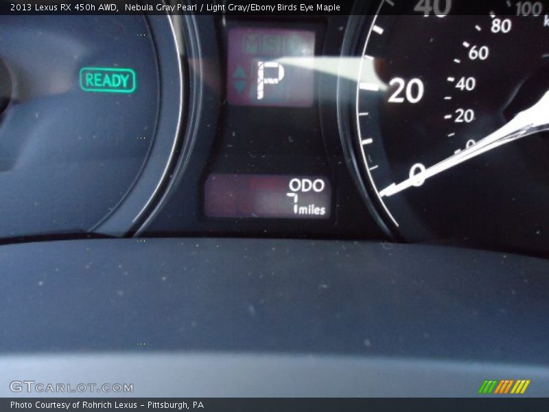 Nebula Gray Pearl / Light Gray/Ebony Birds Eye Maple 2013 Lexus RX 450h AWD