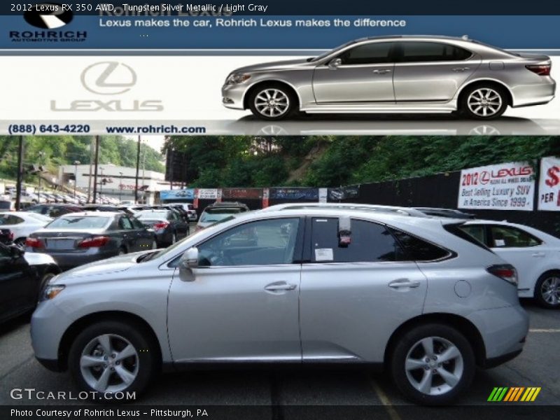 Tungsten Silver Metallic / Light Gray 2012 Lexus RX 350 AWD
