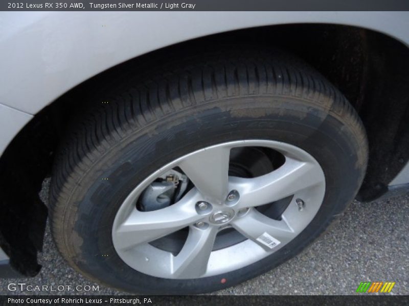 Tungsten Silver Metallic / Light Gray 2012 Lexus RX 350 AWD