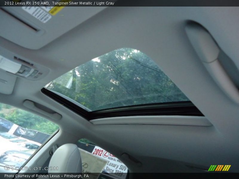Tungsten Silver Metallic / Light Gray 2012 Lexus RX 350 AWD