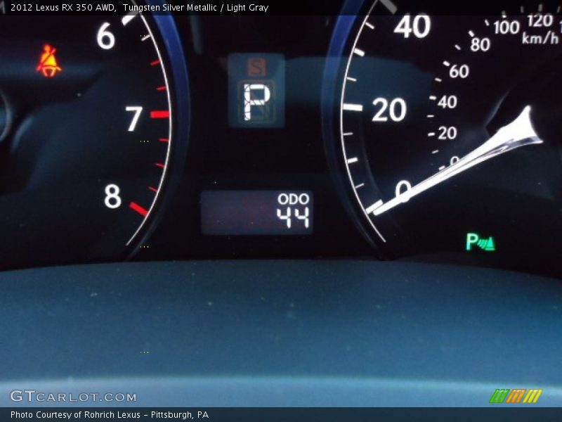 Tungsten Silver Metallic / Light Gray 2012 Lexus RX 350 AWD