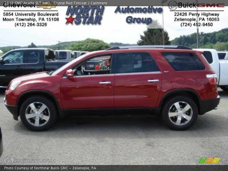 Crystal Red Tintcoat / Cashmere 2012 GMC Acadia SLT AWD