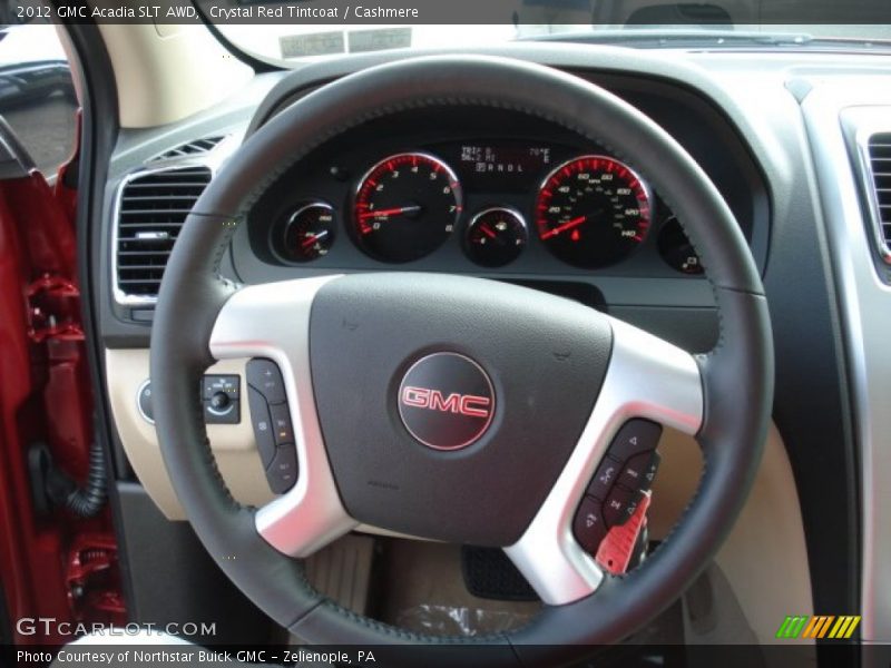 Crystal Red Tintcoat / Cashmere 2012 GMC Acadia SLT AWD