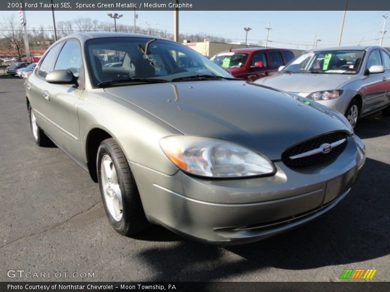 Spruce Green Metallic / Medium Graphite 2001 Ford Taurus SES