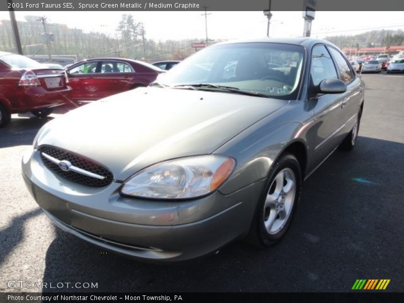 Spruce Green Metallic / Medium Graphite 2001 Ford Taurus SES