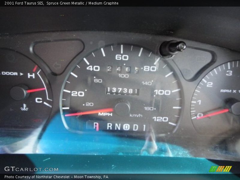 Spruce Green Metallic / Medium Graphite 2001 Ford Taurus SES