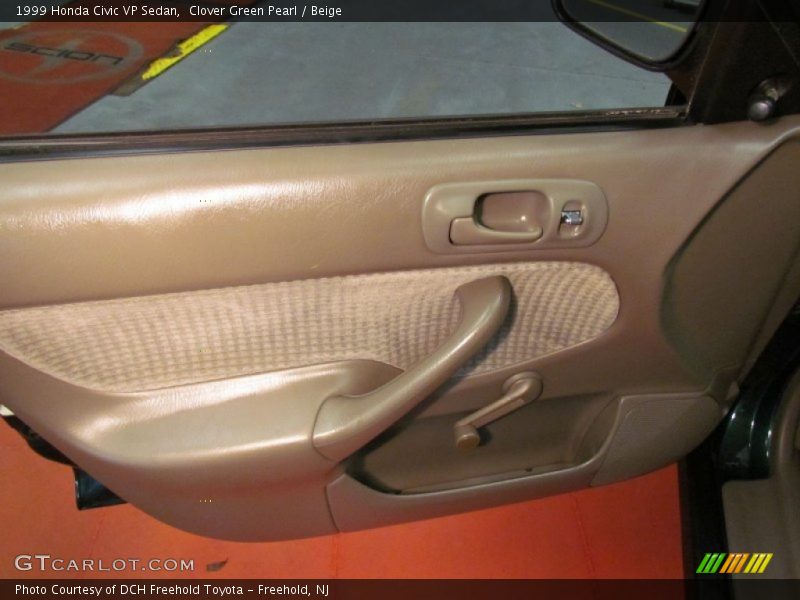 Clover Green Pearl / Beige 1999 Honda Civic VP Sedan