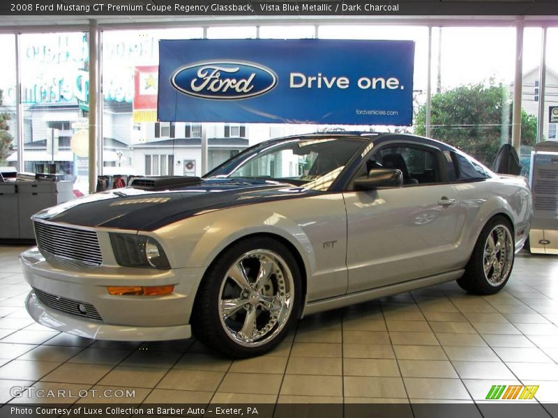 Vista Blue Metallic / Dark Charcoal 2008 Ford Mustang GT Premium Coupe Regency Glassback