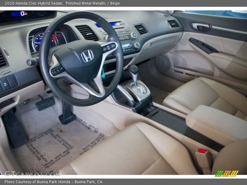 Polished Metal Metallic / Beige 2010 Honda Civic Hybrid Sedan
