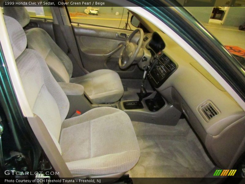 Clover Green Pearl / Beige 1999 Honda Civic VP Sedan