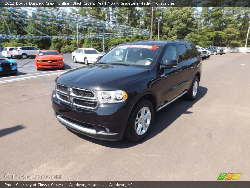 Brilliant Black Crystal Pearl / Dark Graystone/Medium Graystone 2012 Dodge Durango Crew