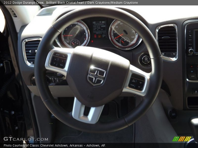 Brilliant Black Crystal Pearl / Dark Graystone/Medium Graystone 2012 Dodge Durango Crew
