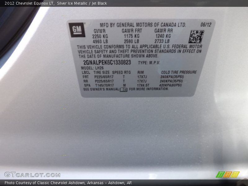 Silver Ice Metallic / Jet Black 2012 Chevrolet Equinox LT