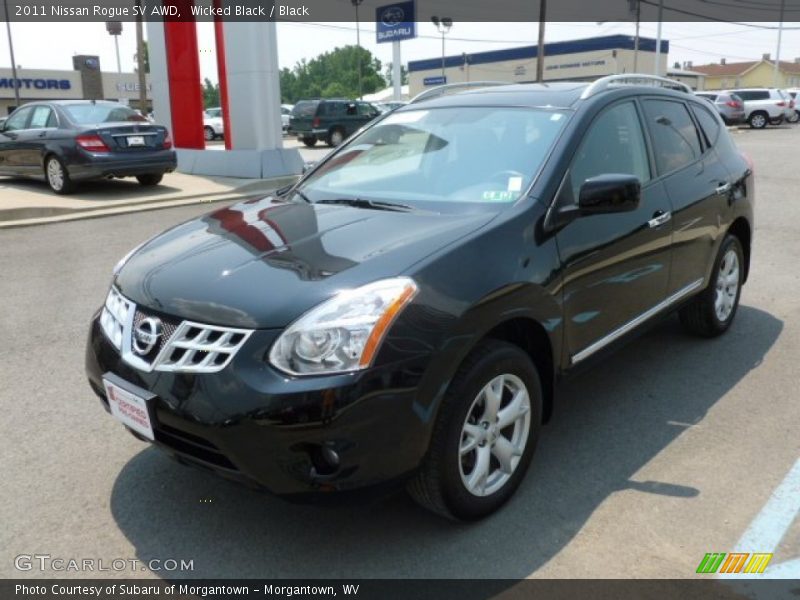 Wicked Black / Black 2011 Nissan Rogue SV AWD