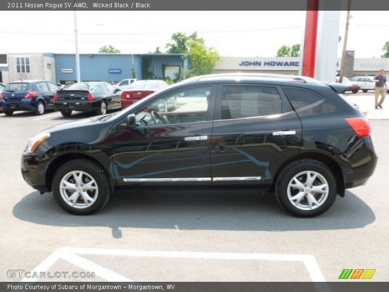 Wicked Black / Black 2011 Nissan Rogue SV AWD