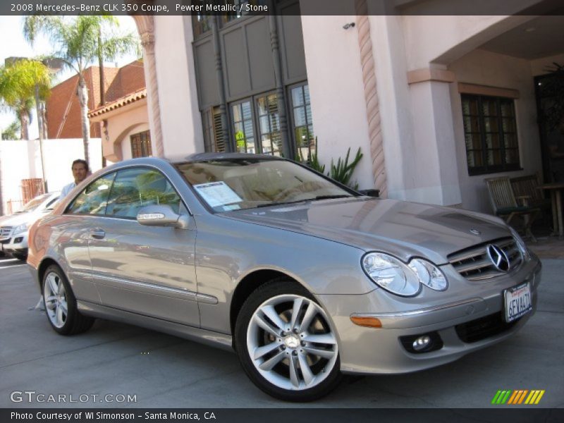 Pewter Metallic / Stone 2008 Mercedes-Benz CLK 350 Coupe