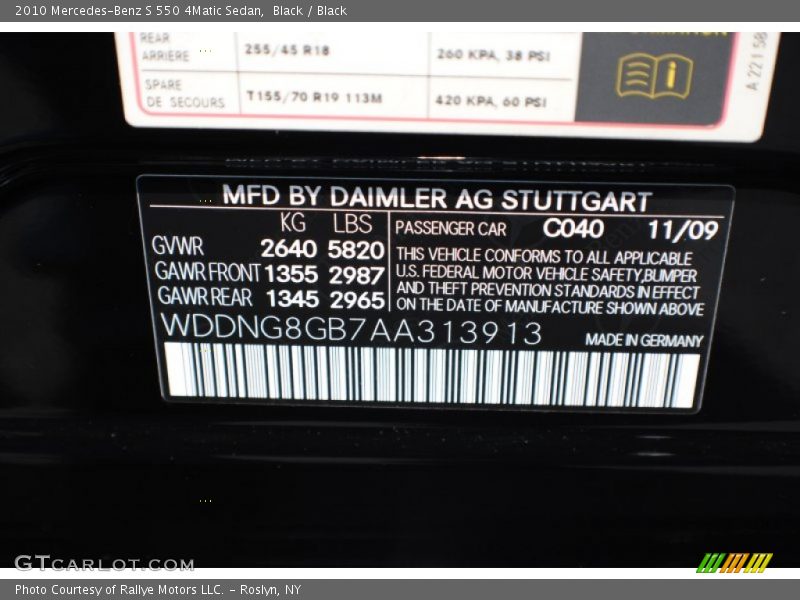 Black / Black 2010 Mercedes-Benz S 550 4Matic Sedan