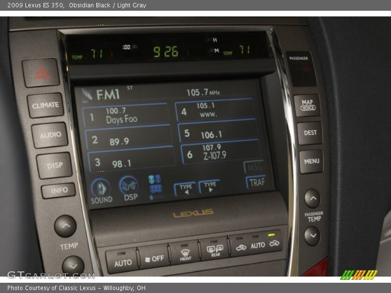 Obsidian Black / Light Gray 2009 Lexus ES 350