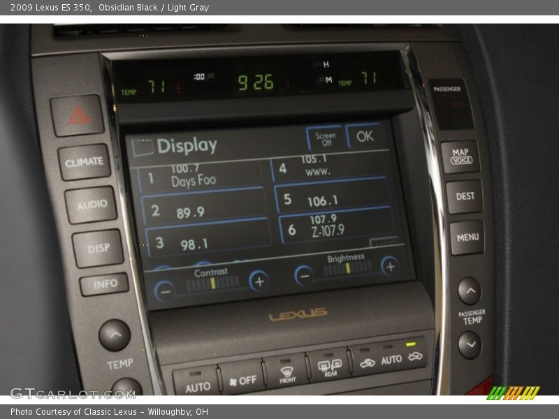 Obsidian Black / Light Gray 2009 Lexus ES 350