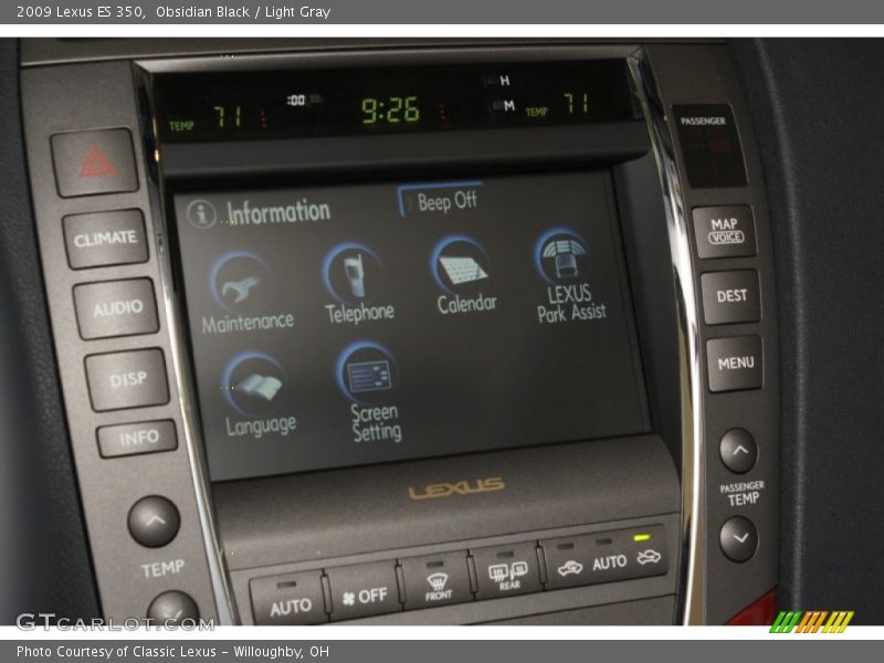 Obsidian Black / Light Gray 2009 Lexus ES 350