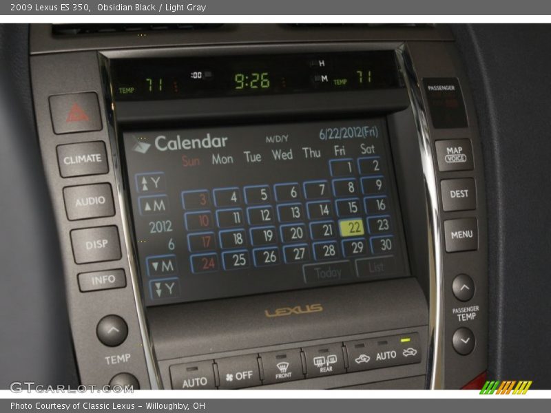 Obsidian Black / Light Gray 2009 Lexus ES 350