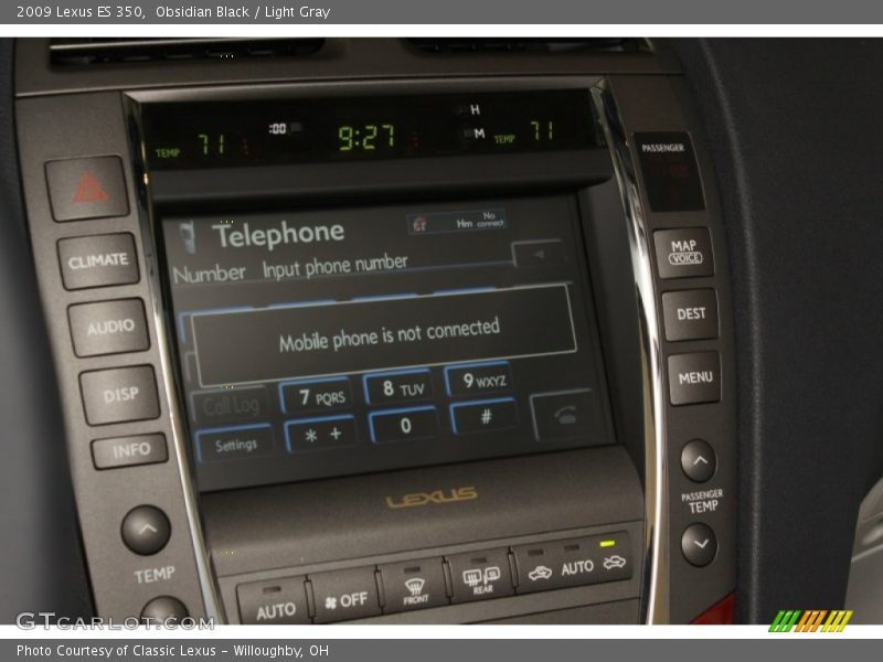 Obsidian Black / Light Gray 2009 Lexus ES 350